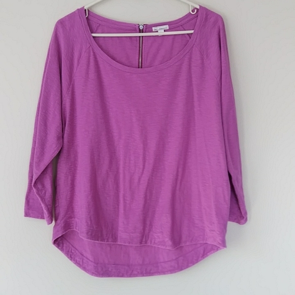 GAP Designed & Crafted High Low Back Zipper Cotton Top Large - Picture 1 of 13